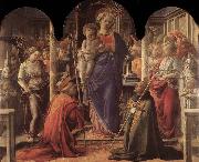Madonna and Child with St Fredianus and St Augustine Fra Filippo Lippi